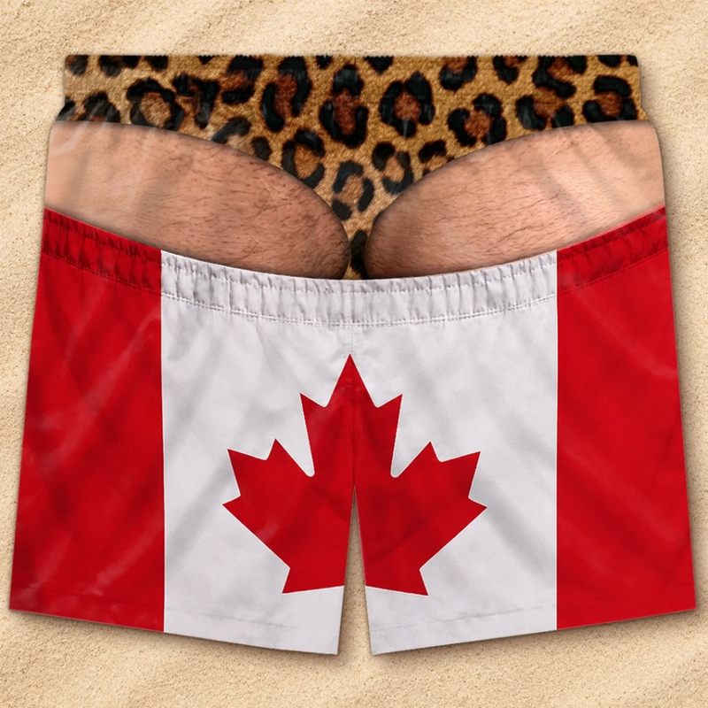Custom Funny Men Swim Trunks - Personalized Birthday Gifts For Men - Shining Bright In Gold And Cheeks