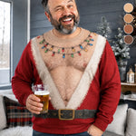 Custom Funny Ugly Sweatshirt - Personalized Christmas Birthday Gifts For Men - Santa Abs On Full Display Today