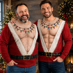 Custom Funny Ugly Sweatshirt - Personalized Christmas Birthday Gifts For Men - Santa Abs On Full Display Today