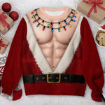 Custom Funny Ugly Sweatshirt - Personalized Christmas Birthday Gifts For Men - Santa Abs On Full Display Today