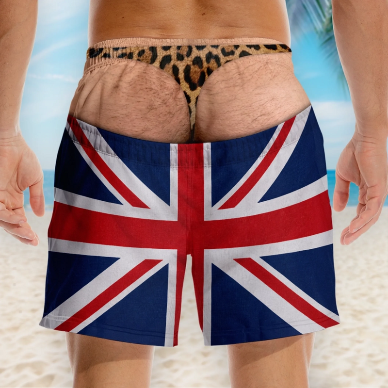 Custom Funny Men Swim Trunks - Personalized Summer Vacation And Travel Gifts For Men - Handle With Humor