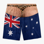 Custom Funny Men Swim Trunks - Personalized Summer Vacation And Travel Gifts For Men - Caution From Behind