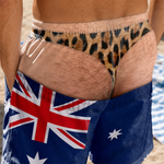 Custom Funny Men Swim Trunks - Personalized Summer Vacation And Travel Gifts For Men - Caution From Behind
