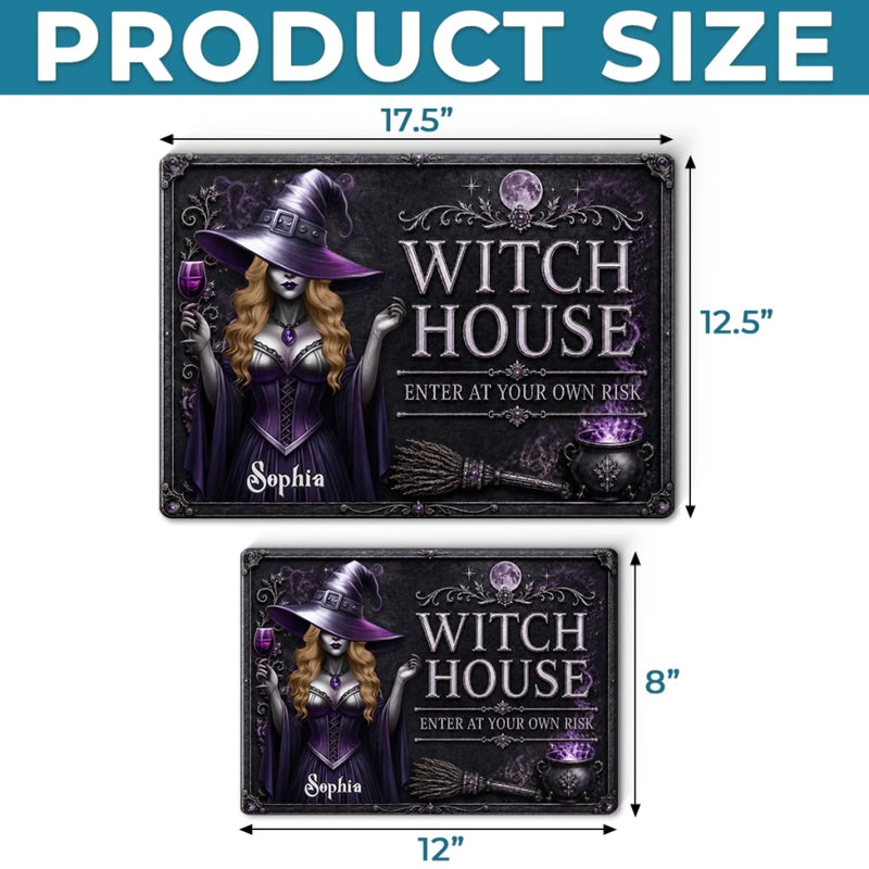 Custom Witchy Home Decor Metal Sign - Personalized Halloween Birthday Gifts For Witch, Wife, Daughter - My Witchy Lair