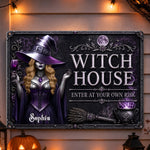 Custom Witchy Home Decor Metal Sign - Personalized Halloween Birthday Gifts For Witch, Wife, Daughter - My Witchy Lair