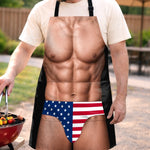 Custom Funny Patriotic Apron With Pocket - Personalized Birthday Gifts For Men - Meat Me At The Grill