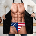 Custom Funny Patriotic Apron With Pocket - Personalized Birthday Gifts For Men - Meat Me At The Grill