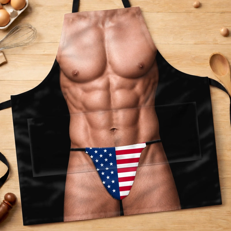 Custom Funny Patriotic Apron With Pocket - Personalized Birthday Gifts For Men - Grill Now Ask Later