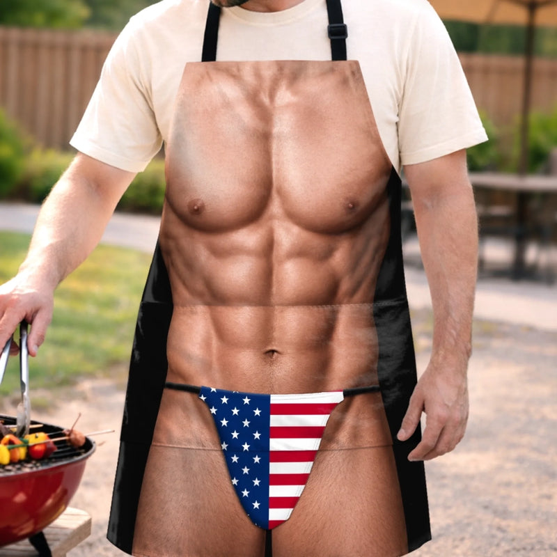 Custom Funny Patriotic Apron With Pocket - Personalized Birthday Gifts For Men - Grill Now Ask Later