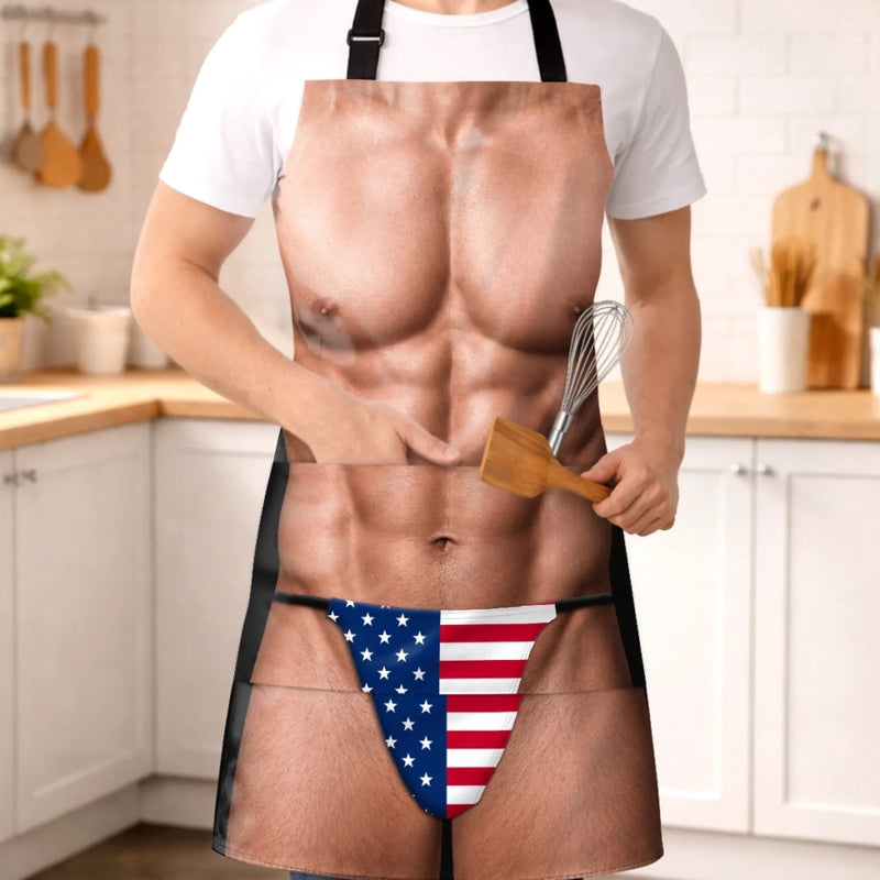 Custom Funny Patriotic Apron With Pocket - Personalized Birthday Gifts For Men - Grill Now Ask Later