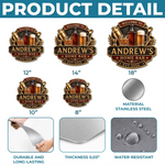Custom Bar Shaped Metal Sign - Personalized Birthday Gifts For Men - Home Bar