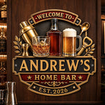 Custom Bar Shaped Metal Sign - Personalized Birthday Gifts For Men - Home Bar