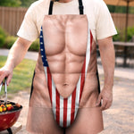 Custom Funny Patriotic Apron With Pocket - Personalized Birthday Gifts For Men - No Shame Just Gains