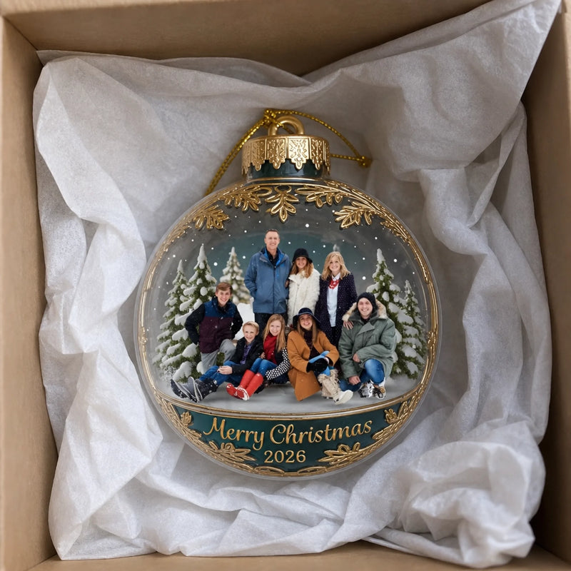 Custom Photo Acrylic Ornament - Personalized Christmas Birthday Gifts For Family - Happiness Is Hanging Right Here