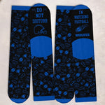 Custom Football Crew Socks - Personalized Christmas Birthday Football Gifts For Football Lovers, Sports Fans, Dads - Born To Compete