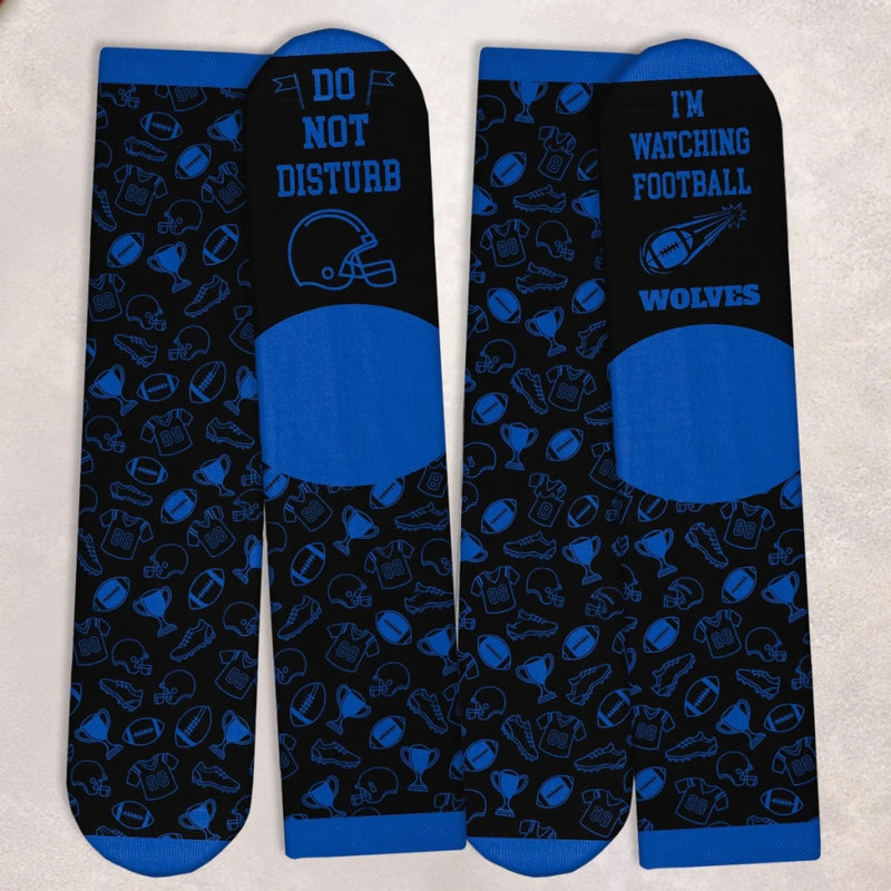 Custom Football Crew Socks - Personalized Christmas Birthday Football Gifts For Football Lovers, Sports Fans, Dads - Born To Compete