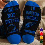 Custom Football Crew Socks - Personalized Christmas Birthday Football Gifts For Football Lovers, Sports Fans, Dads - Born To Compete