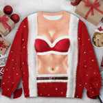Custom Funny Ugly Sweatshirt - Personalized Christmas Birthday Gifts For Women - Naughty Or Nice