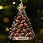 Custom Sport Acrylic Ornament - Personalized Christmas Birthday Gifts For Football Players, Coaches, Sports Fans - Hit Hard And Live Free