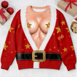 Custom Funny Ugly Sweatshirt - Personalized Christmas Birthday Gifts For Women - Starry Naughty Christmas