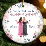 Custom Ceramic Ornament - Personalized Best Friend Christmas Birthday Gifts For Best Friends, Sisters, BFF - Side By Side Still Together
