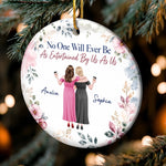 Custom Ceramic Ornament - Personalized Best Friend Christmas Birthday Gifts For Best Friends, Sisters, BFF - Side By Side Still Together