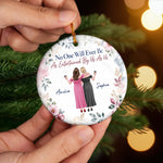 Custom Ceramic Ornament - Personalized Best Friend Christmas Birthday Gifts For Best Friends, Sisters, BFF - Side By Side Still Together