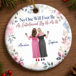 Custom Ceramic Ornament - Personalized Best Friend Christmas Birthday Gifts For Best Friends, Sisters, BFF - Side By Side Still Together