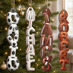 Custom Letter Wooden Ornament - Personalized Christmas Birthday Gifts For Sports Fans, Athletes, Kids - Together We Score