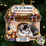 Custom Photo First Christmas Acrylic Ornament - Personalized Christmas Birthday Gifts For Dog Lovers, Cat Lovers, Pet Owners - Our Pup’s First Noel