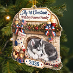 Custom Photo First Christmas Acrylic Ornament - Personalized Christmas Birthday Gifts For Dog Lovers, Cat Lovers, Pet Owners - Our Pup’s First Noel