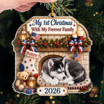 Custom Photo First Christmas Acrylic Ornament - Personalized Christmas Birthday Gifts For Dog Lovers, Cat Lovers, Pet Owners - Our Pup’s First Noel