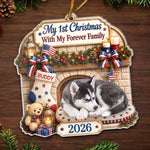 Custom Photo First Christmas Acrylic Ornament - Personalized Christmas Birthday Gifts For Dog Lovers, Cat Lovers, Pet Owners - Our Pup’s First Noel