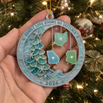 Custom Long Distance Acrylic Ornament - Personalized Christmas Birthday Gifts For Family - Connected Through Love