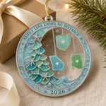 Custom Long Distance Acrylic Ornament - Personalized Christmas Birthday Gifts For Family - Connected Through Love
