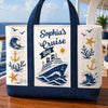 Custom Canvas Tote Bag - Personalized Summer Vacation And Travel Gifts For Mom, Dad, Brother, Sister - Sea Days Best Days