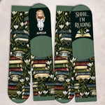 Custom Crew Socks - Personalized Bookish Gifts For Book Lovers, Readers - Busy Reading