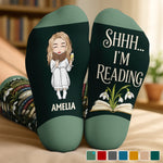 Custom Crew Socks - Personalized Bookish Gifts For Book Lovers, Readers - Busy Reading