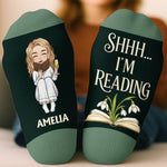 Custom Crew Socks - Personalized Bookish Gifts For Book Lovers, Readers - Busy Reading