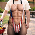 Custom Funny Patriotic Apron With Pocket - Personalized Birthday Gifts For Men - Grill Master At Work