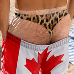 Custom Funny Men Swim Trunks - Personalized Summer Vacation And Travel Gifts For Men - Caught With Pants Down