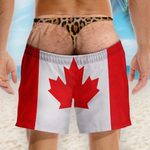 Custom Funny Men Swim Trunks - Personalized Summer Vacation And Travel Gifts For Men - Caught With Pants Down