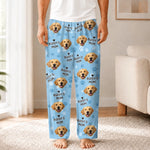 Custom Photo Pajama Pants - Personalized Birthday Gifts For Dog Lovers, Dad, Mom - Snuggle With My Pet
