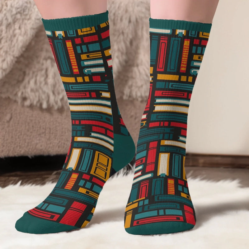 Custom Photo Crew Socks - Personalized Bookish Gifts For Book Lovers, Bookworms, Readers - Lost In My Book
