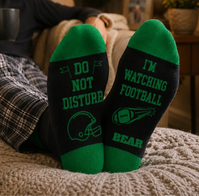 Custom Football Crew Socks - Personalized Christmas Birthday Football Gifts For Football Lovers, Sports Fans, Dads - Born To Compete