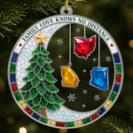Custom Long Distance Acrylic Ornament - Personalized Christmas Birthday Gifts For Family - Christmas Sparkles Brighter With Family
