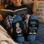 Custom Crew Socks - Personalized Bookish Gifts For Book Lovers, Readers - Busy Reading