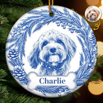 Custom Photo Ceramic Ornament - Personalized Pet Christmas Memorial Sympathy Gifts For Dog Lovers, Pet Parents - Forever Loved Always Remembered