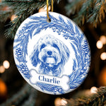 Custom Photo Ceramic Ornament - Personalized Pet Christmas Memorial Sympathy Gifts For Dog Lovers, Pet Parents - Forever Loved Always Remembered