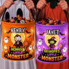 Custom LED Light Bucket Bag - Personalized Halloween Birthday Gifts For Kids - Cute Monster, Spooky Night